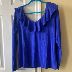 Lilly Pulitzer Blue Ruffled Blouse